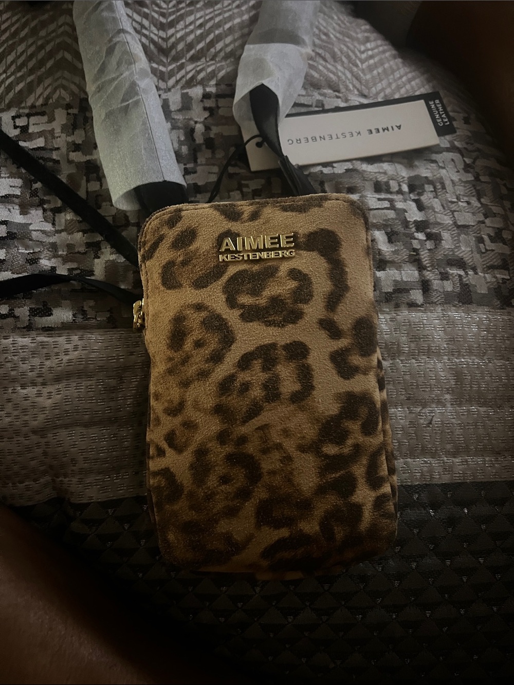 Aimee Kestenberg Leopard Print Crossbody Pouch - Brown & Tan